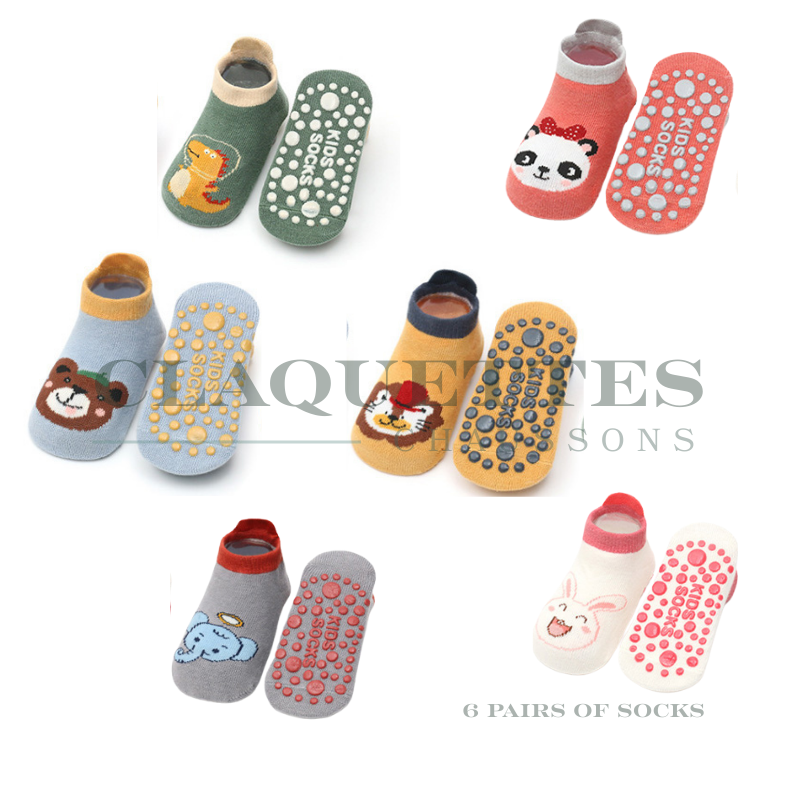 Chaussettes bébés | 6 paires Dino/Kawaï