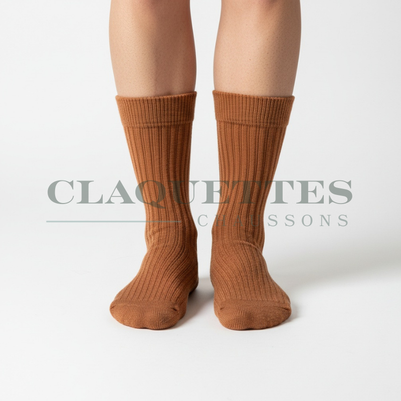 Chaussettes coton | Marron