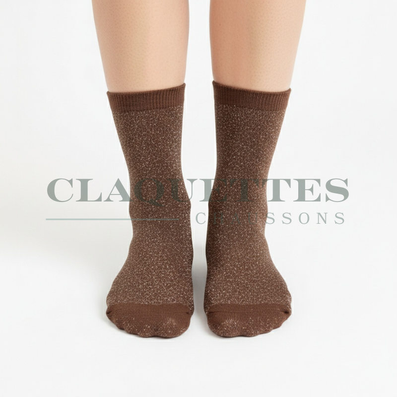 Chaussettes paillettes | Cacao