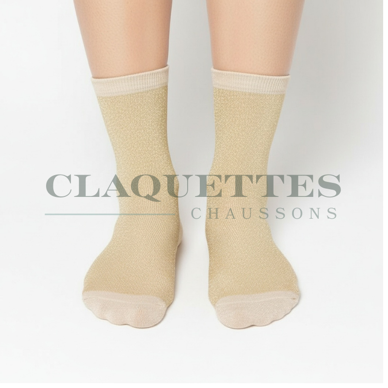 Chaussettes paillettes | Gold