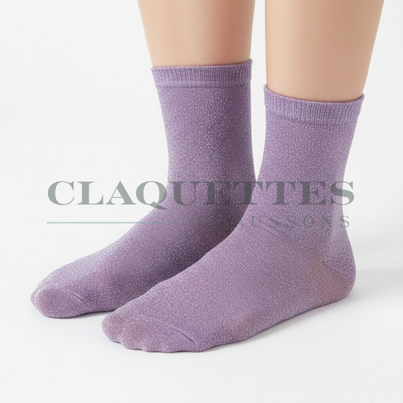 Chaussettes paillettes | Lilas