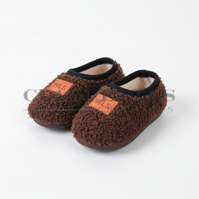 Chaussons bébé antidérapants | Fourrés | Marron