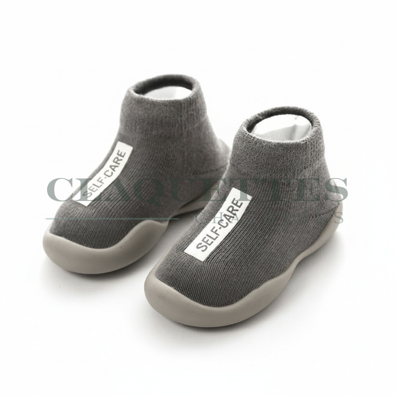 Chaussons bébé antidérapants | Montants | Gris