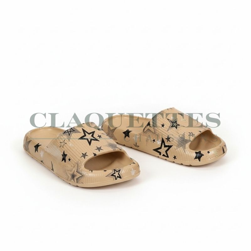 Claquettes Femme | Étoilé doré