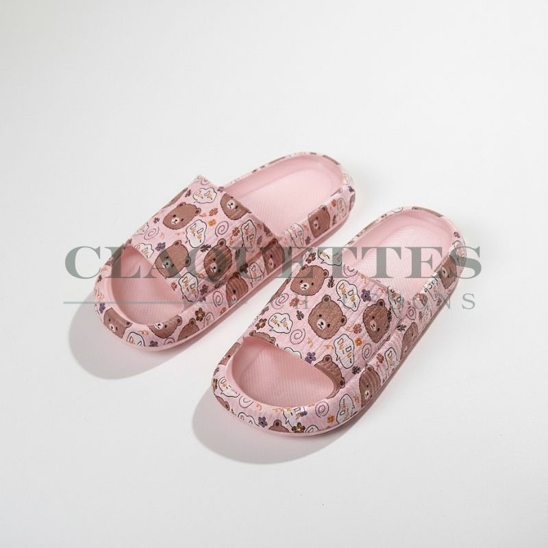 Claquettes Femme | Nounours rose