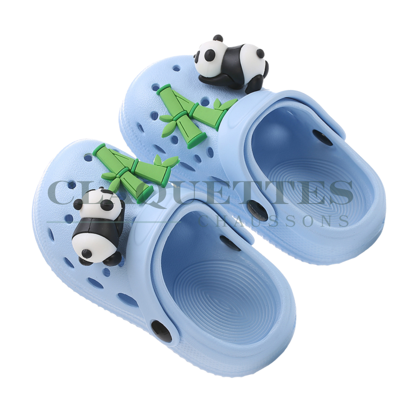 Sabots plastique enfant | Bleu | Panda