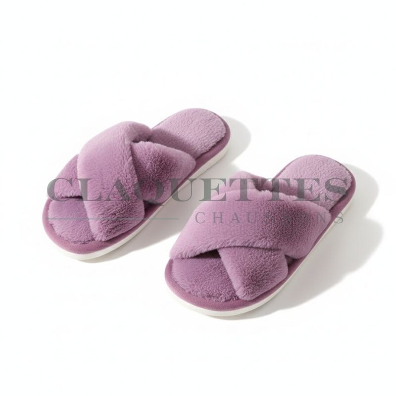 Claquette fourrure | Purple