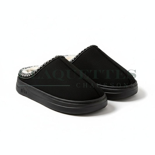 Chaussons fourrés | Peau | Black