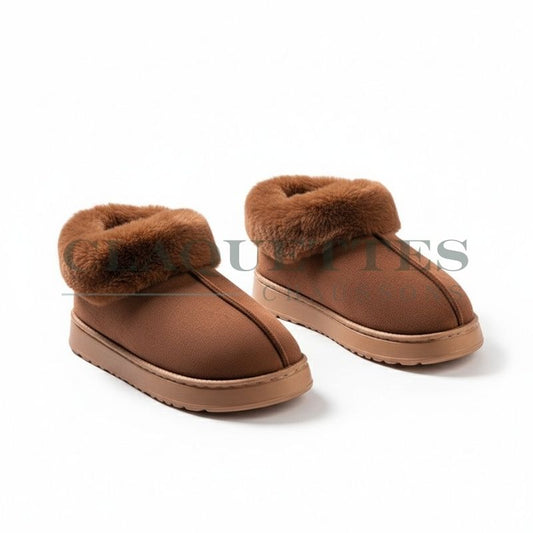 Chaussons bottes fourrés | Noisette