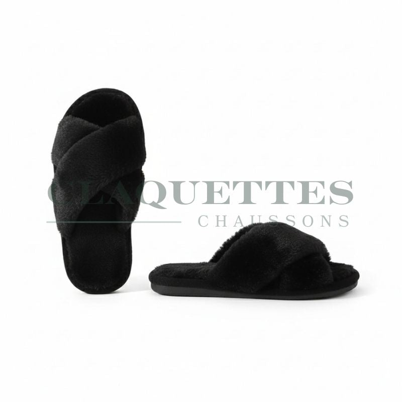 Claquette fourrure | Black