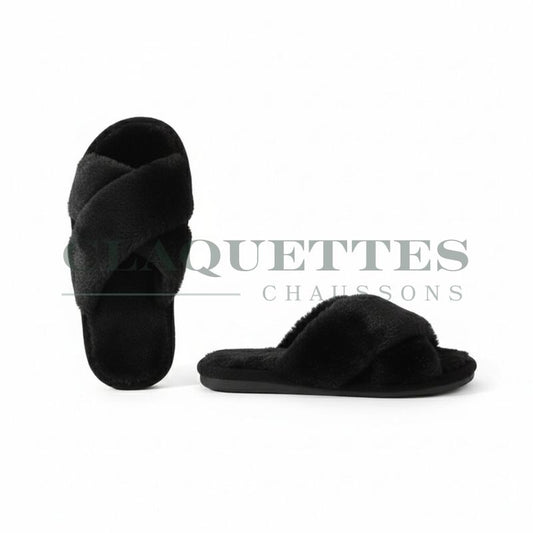 Claquette fourrure | Black