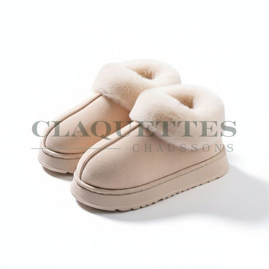 Chaussons bottes fourrés | Crème