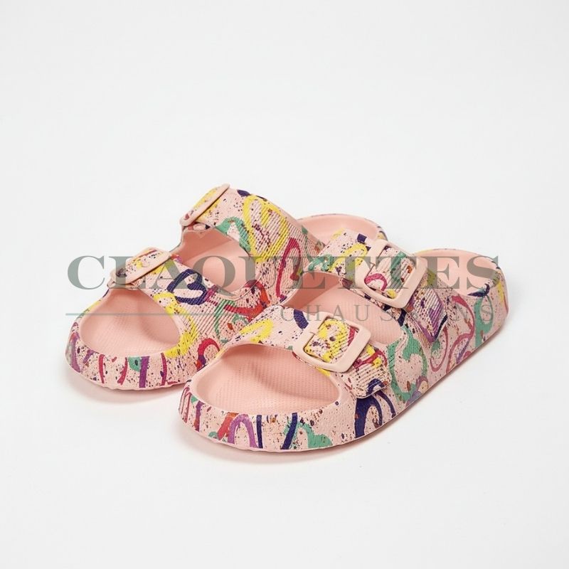 Claquettes mules Femme | Graffiti coeurs
