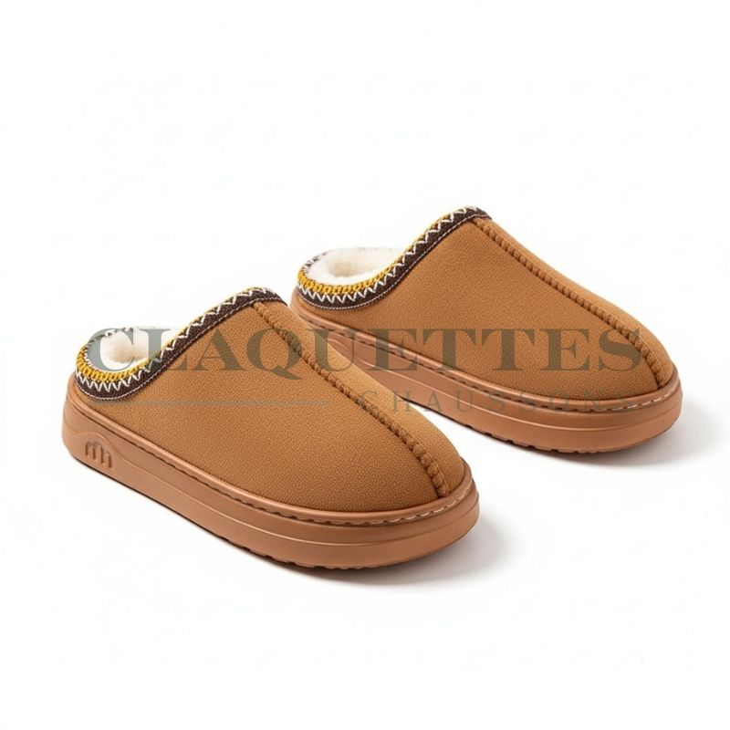 Chaussons fourrés | Peau | Sand