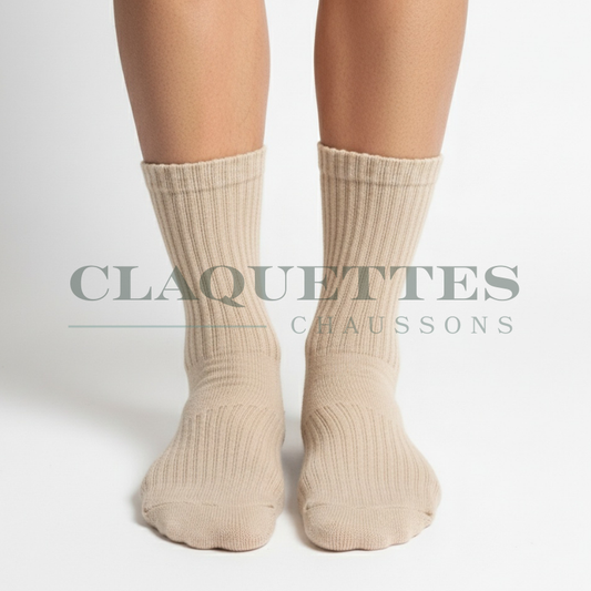 Chaussettes coton | Beige