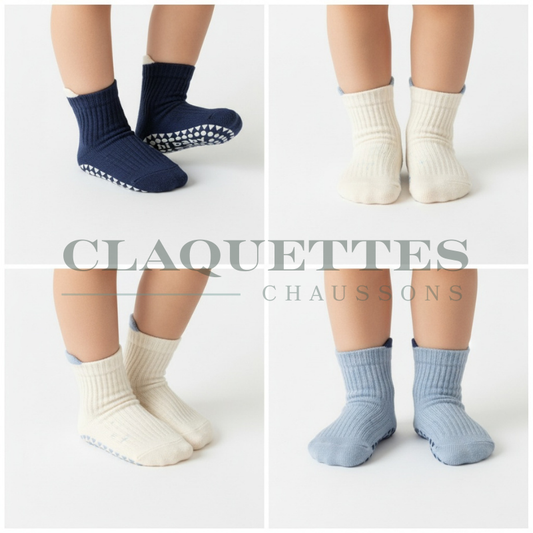 Chaussettes enfants Laine | Bleu 3 paires