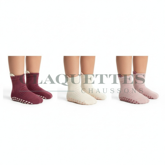 Chaussettes enfants Laine | Rose 3 paires