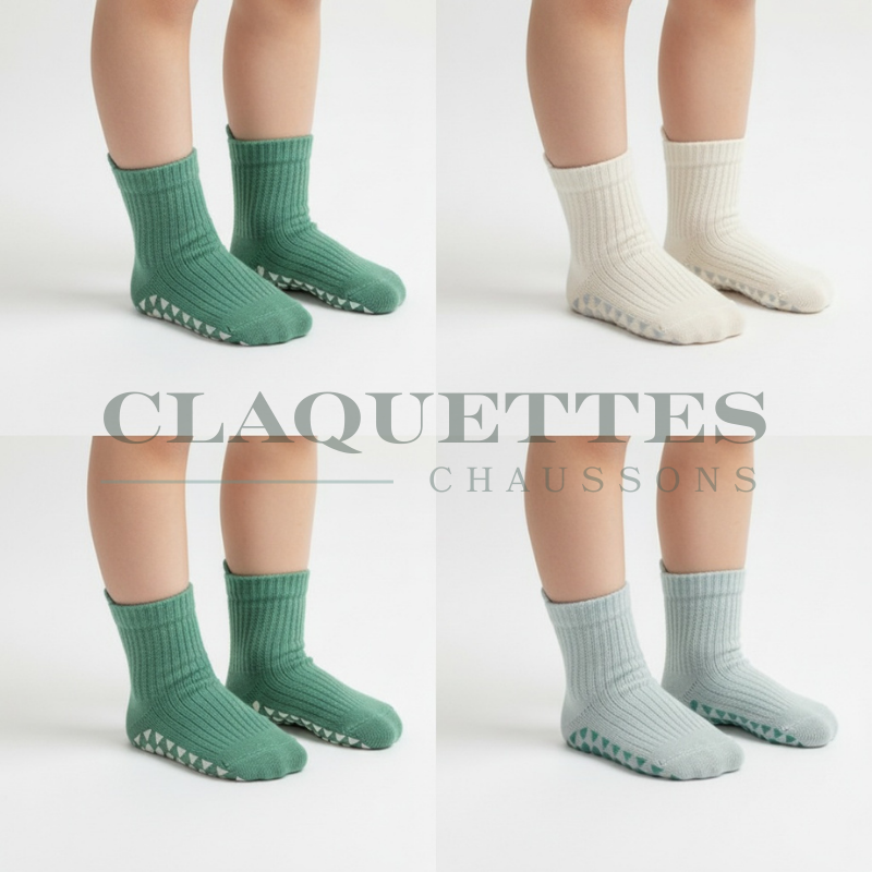 Chaussettes enfants Laine | Vert 3 paires