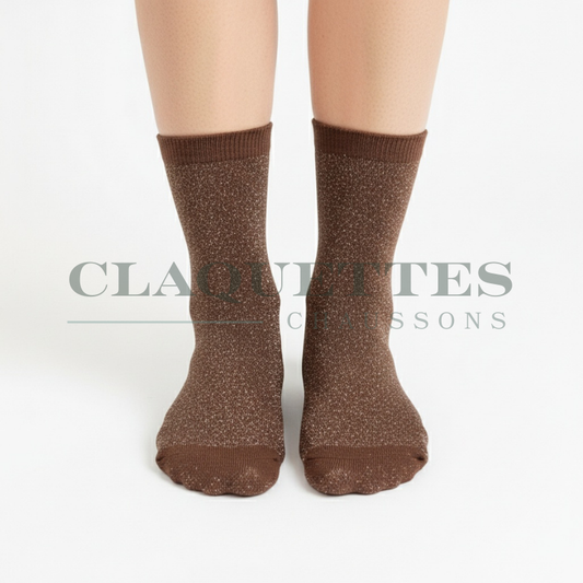 Chaussettes paillettes | Cacao