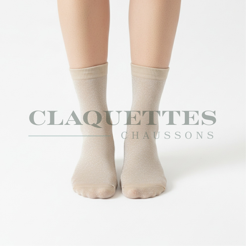 Chaussettes paillettes | Champagne