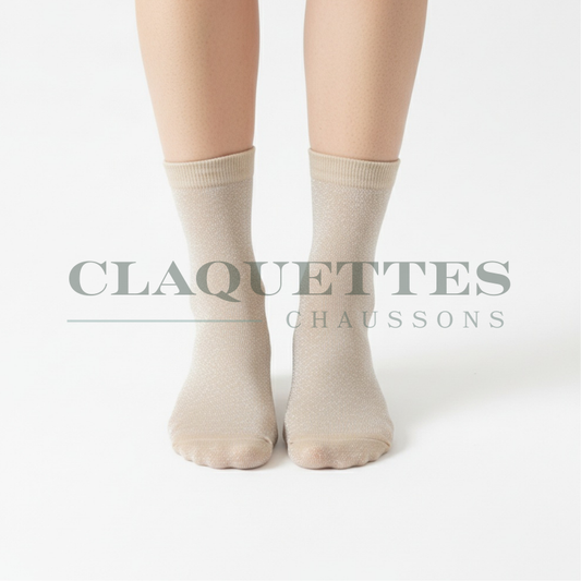 Chaussettes paillettes | Champagne
