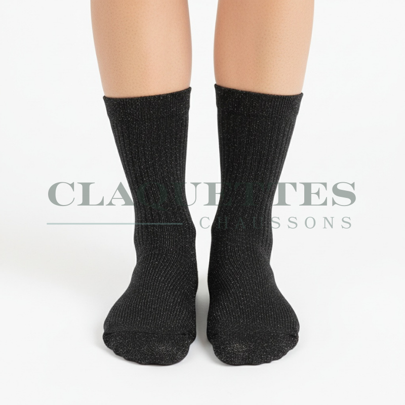 Chaussettes paillettes | Noire