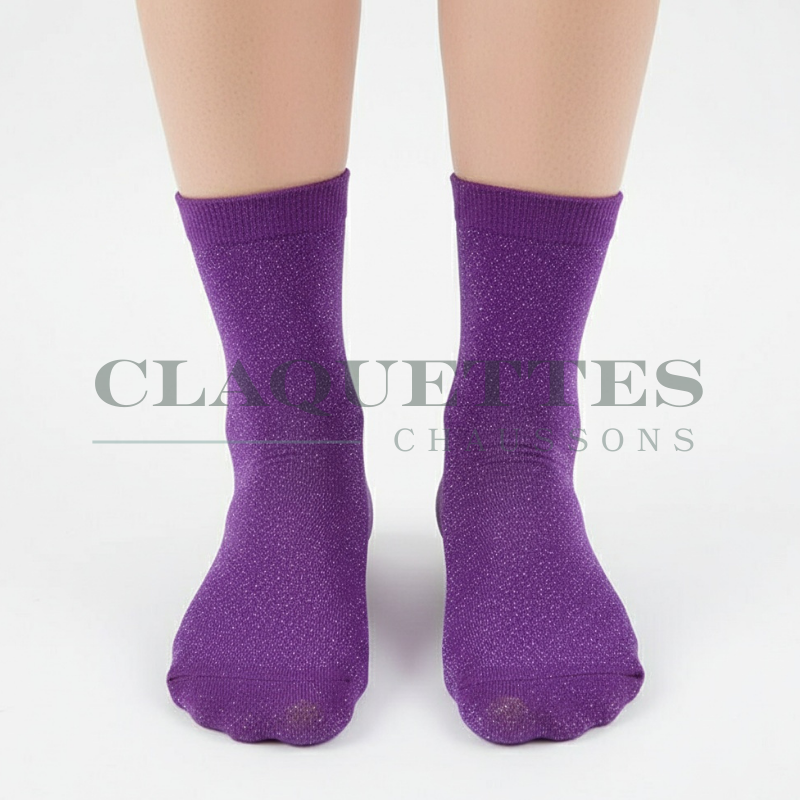 Chaussettes paillettes | Violet