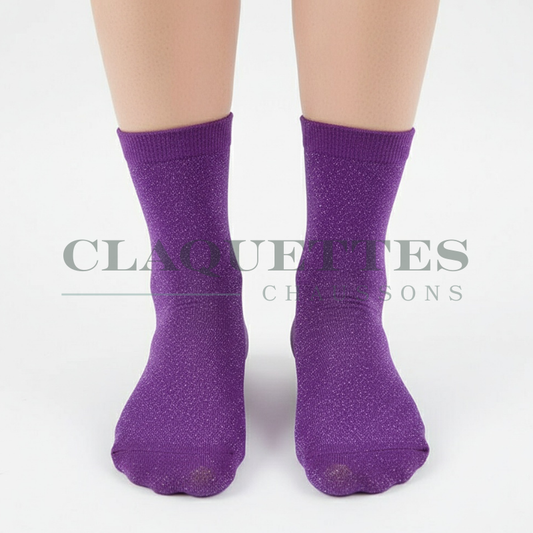 Chaussettes paillettes | Violet