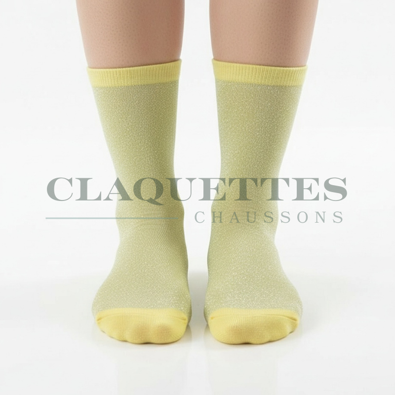 Chaussettes paillettes | Yellow