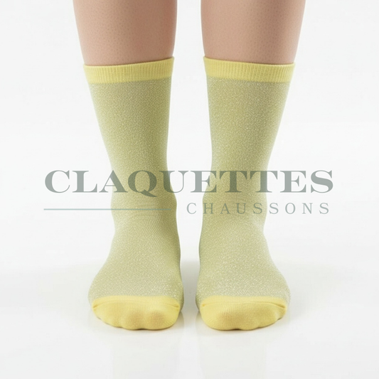 Chaussettes paillettes | Yellow