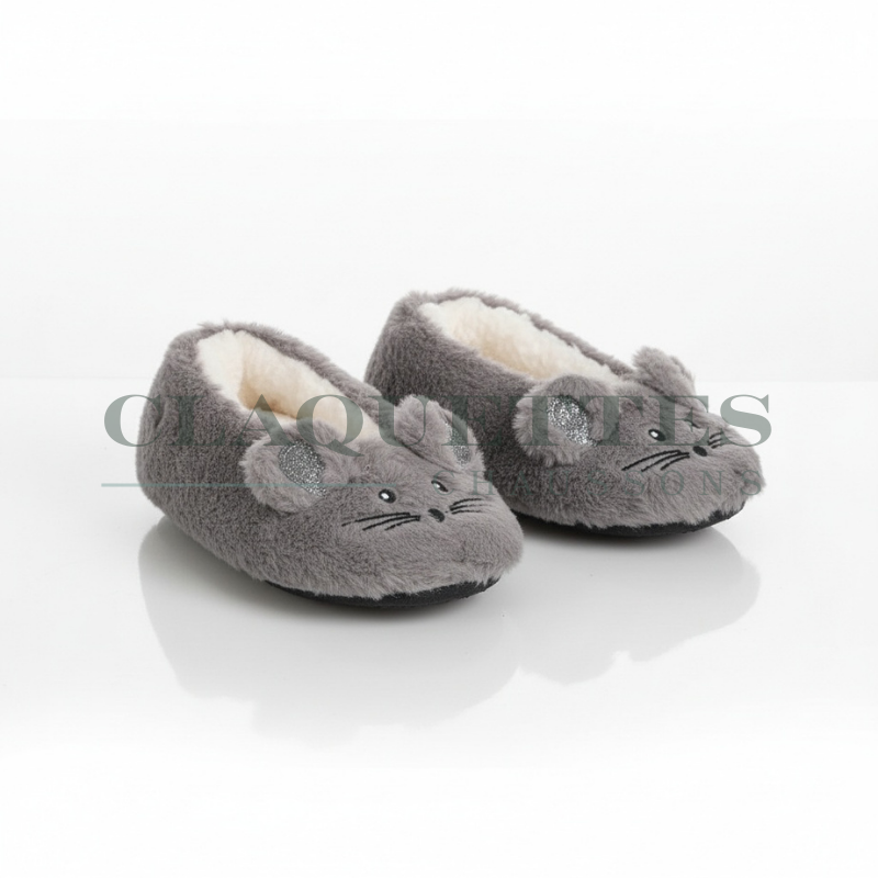 Chausson fourrés femme | Lapin Gris