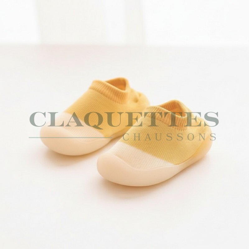 Chaussons bébé antidérapants | Jaune