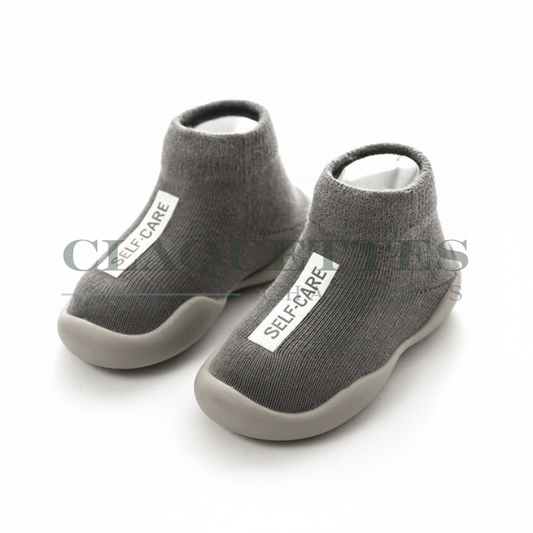 Chaussons bébé antidérapants | Montants | Gris