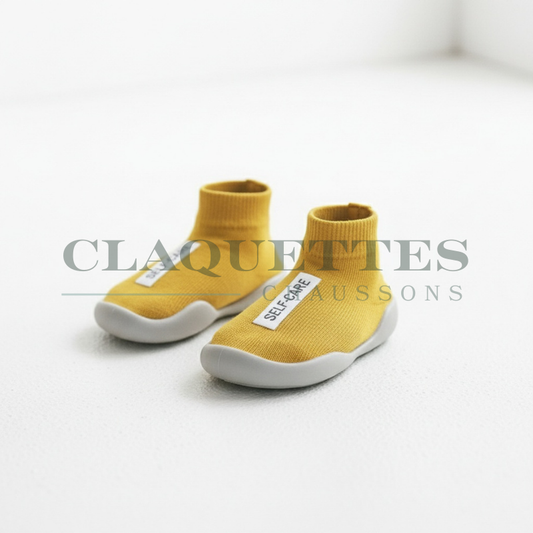 Chaussons bébé antidérapants | Montants | Jaune