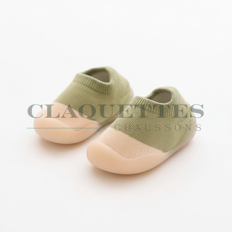 Chaussons bébé antidérapants | Vert