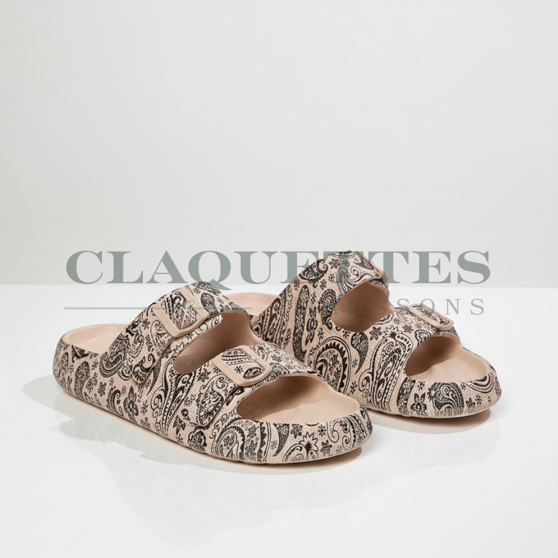 Claquettes mules Femme | Bandana Beige