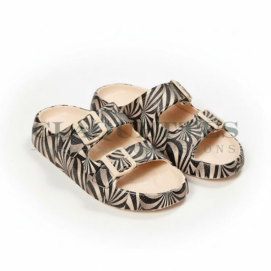 Claquettes mules Femme | Zèbre Beige