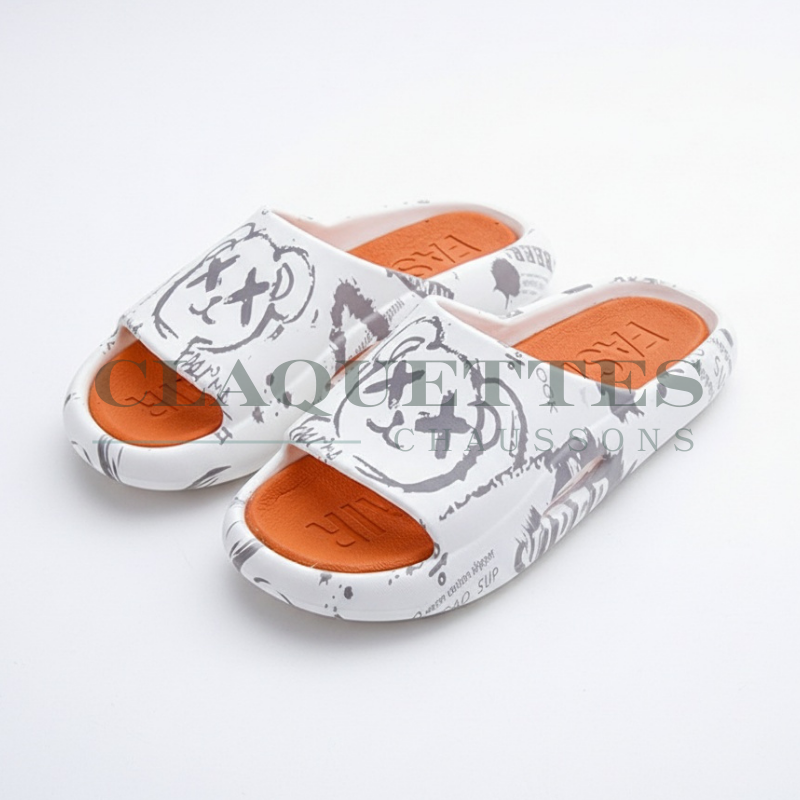 Pantoufles maison | Street Art | Orange