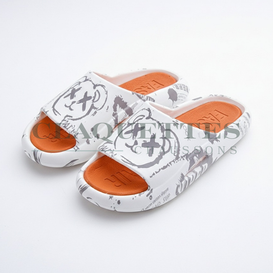 Pantoufles maison | Street Art | Orange
