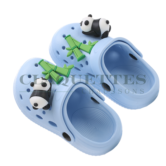 Sabots plastique enfant | Bleu | Panda