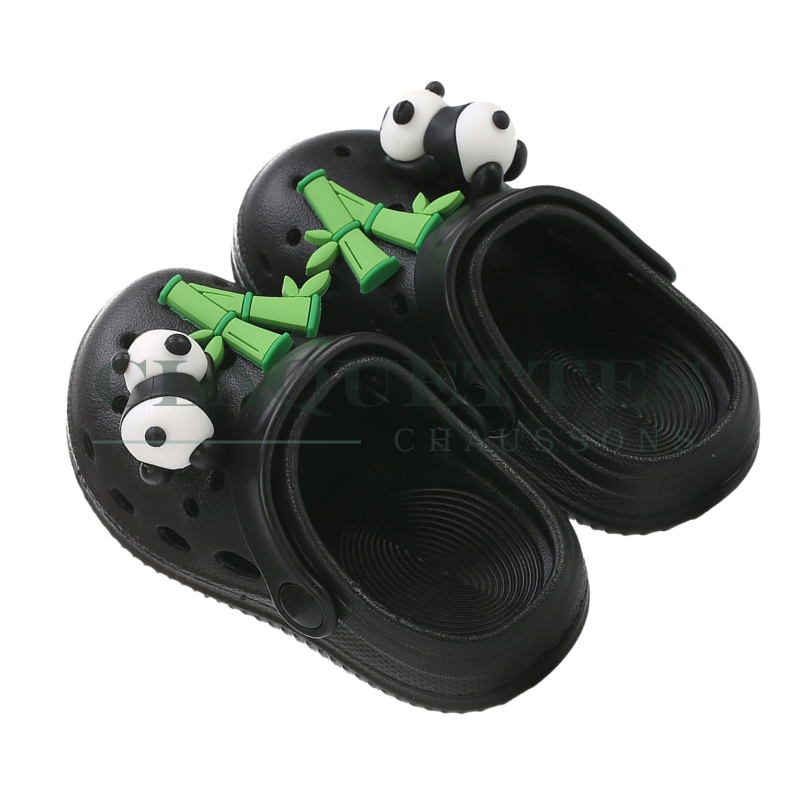 Sabots plastique enfant | Noir | panda