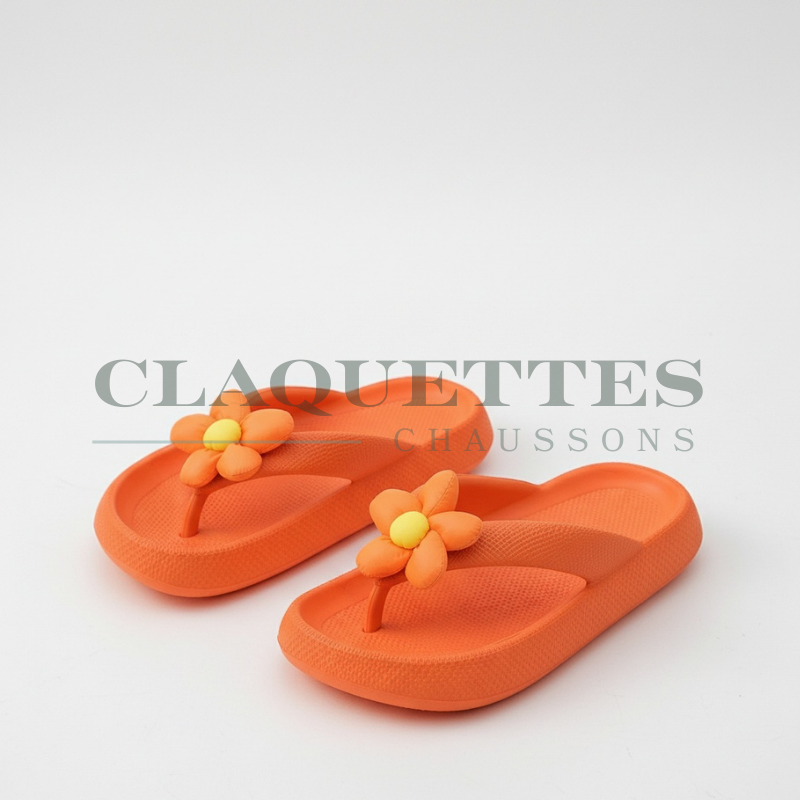 Sandales à Fleurs | Orange