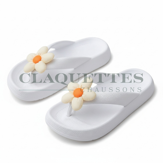 Sandales à Fleurs | White